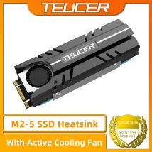 TEUCER M.2 SSD NVMe Dissipatore di calore 2280 Disco a stato solido Circolazione dell'aria Dissipatore di calore con ventola di raffreddamento attiva e cuscinetto termico