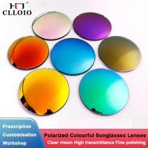CLLOIO Polarisierte bunte Spiegellinse Grau Braun Rosa Blau Serie 1,56 1,61 1,67 Myopie Hyperopie Brillengläser