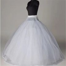 Weißer Tüll-Petticoat für Hochzeitskleid im A-Linien-Stil, 4/6/8-lagig, keine Reifen, Braut- und Hochzeitsaccessoires, lange Petticoats, Unterrock
