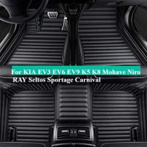 Maßgeschneiderte Auto-Fußmatten für KIA EV3 EV6 EV9 K5 K8 Mohave Niro RAY Seltos Sportage, Karnevalszubehör, Auto-Leder-Teppich, Kofferraum