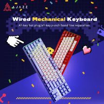 Ajazz ak870mc kabel gebundene mechanische Gaming-Tastatur 75% Layout Hot-Swap-Tastaturen 87 Tasten rotbrauner Schalter für Laptop-Desktop-PC