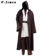 P-Jsmen Film Star Robe Obi Wan Cosplay Kostüm Tunika Robe Volles Set Halloween Mit Kapuze Mantel Robe Uniform Für unisex Big Größe XXXL