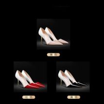 Handgefertigte Farbblock-High-Heels mit spitzer Zehenpartie für Damen, Größe 32–45, Low-Cut-Pumps mit schmalem Absatz, modische Sandalen für alle Jahreszeiten