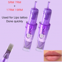 5/10/20 pz 19 curvo rotondo Magnum 5/7/17/19RM cartucce cartucce usa e getta Lip Tattoo Needles 0.3mm per labbra Tattoo supplies