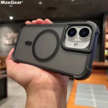 Matte Armor Airbag, stoßfest, einfarbig, Handyhülle für iPhone 16, 15, 14, 13, 12, Pro Max 11, magnetisch, für Magsafe Wireless Charge Cover