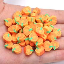 20/50/100 stücke orange Kürbis Spacer Perlen Halloween Polymer Clay Perlen für Schmuck machen DIY Armband Halskette Zubehör