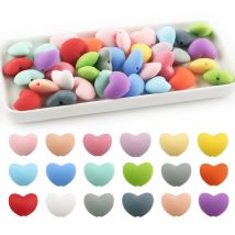 10 Stück heißes Herz Silikon perlen lose Charm Perle DIY Halskette Armband hand gefertigte Accessoires für die Schmuck herstellung