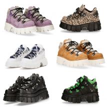 Punk Frauen Gothic Motorrad Stiefel Turnschuhe modische Höhe Erhöhung Freizeit-Level super beliebte High-Top-Papa Schuhe