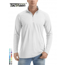 TACVASEN UPF 50+ Sun/UV Protection T-Shirt Men's 1/4 Zip Pullover Outdoor Fishing Swimming Hiking Performance UV Tee Shirts Tops