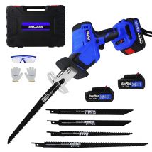 BRIEFNESS Sega a sciabola senza fili senza spazzole da 700 W Sega alternativa a batteria da giardino, con 2 batterie al litio Taglio PVC/Metallo/Ramo