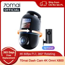 Globalna wersja 70mai Dash Cam 4K Omni X800 360 °   Obrotowy podwójny kanał HDR Obsługiwany superkondensator kompatybilny z 4G 70mai X800 Omni