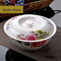 22,9 cm, traditionelle chinesische Schüssel aus feinem Bone China, Serviersuppentraum aus Keramik, Buffet-Lebensmittelbehälter, Lunch-Heizbox aus Porzellan