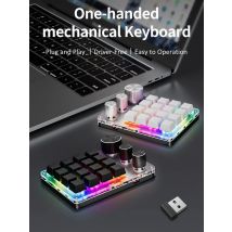 2.4G Customize Bluetooth 3 Modes USB Custom Mechanical Keyboard with Knob Volume Button Knob Programming Macro Gaming 16 Key Key