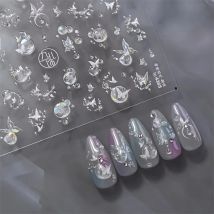 1PCS Französisch Gelee Nagel Aufkleber Verträumte Blase Meteor Schmetterling Stern Mond Selbstklebende Aufkleber Für Nagel DIY Nail art Dekoration