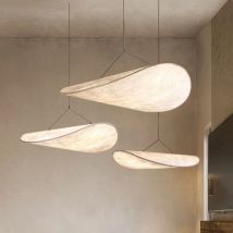 Minimalistyczna ręcznie robiona jedwabna lampa wisząca LED do jadalni dekoracja domu stół do jadalni sypialnia wisząca lampa oprawy oświetleniowe