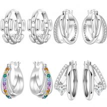 Orstarry Ohrringe aus 925er-Sterlingsilber, minimal gestaltete Ohrringe, Silber-Creolen für Damen, Schmuck, originelle Party-Geschenke