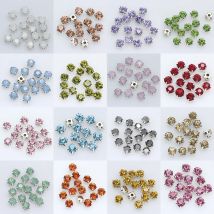 100pc 5mm Sew On Crystal Glass Rhinestone Flatback Silver Claw Needlework DIY Crystals  Sewing On Clothes Wedding Dress Crafts