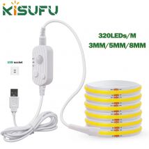 3mm 5mm 8mm COB-LED-Streifen mit Bewegungssensor DC 5V USB-betrieben Weiß Rot Blau Grün Gelb Flexibles Raumnachtlicht 1M 3M 5M