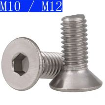 10 mm 12 mm M10 x 1,5 M12 x 1,75 304 Edelstahl Flachkopf-Innensechskantschrauben Bolzen versenkt DIN 7991 Innensechskantschraube A2 - 70