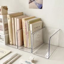 Portable Acrylic Book Stand U-Shaped Transparent Desk Storage Rack Free Combination Book Folder Home Office Bookshelf Organizer
