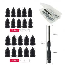 21-10PCS Set di chiodi in gomma per riparazione pneumatici per auto sottovuoto Vite per pneumatici universale Kit di accessori per strumenti di riparazione tubeless per camion moto