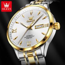 Olevs 9956 Herren uhr Original Mode automatische mechanische Uhr für Mann wasserdichte leuchtende Reloj Hombre Dual Kalender Display