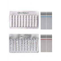 10 Stück Diamant-Nagelbohrer, Unternagel-Reiniger, Nagelhautentferner, Nagelvorbereitung, Nagelzubehör für Nail Techs (fein oder mittel)