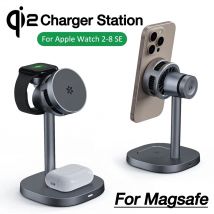 Magnetyczna ładowarka bezprzewodowa 3 w 1 z chłodzeniem TEC, szybkie ładowanie Qi2 dla iPhone 16 15 14 13 12 Pro Max, Apple Watch 8 SE i AirPods