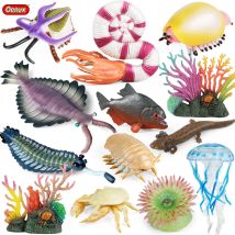 Oenux Ozean Tiere Modell Korallen Qualle Ammonit Anemone Meer Skorpion Action-figuren Mini Hause Dekoration Kinder Bildung Spielzeug