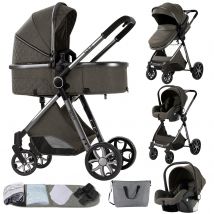 Kompaktowy wózek dziecięcy 3 w 1 z koszykiem, luksusowy wózek spacerowy, lekki wózek dla niemowląt, łatwe składanie, wózki dla maluchów, buggy.