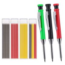 3 teile/satz Solide Zimmermann Bleistift Set Holzbearbeitung Mechanische 3 Farben Refill Bau Kennzeichnung Glasritzrades Blei Integrierte Spitzer