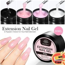 BORN PRETTY 30 ml Hart-UV-Gel-Gelee-Verlängerungs-Nagelgel für verlängerte Nagelspitzen, UV-Konstruktionsgel aus Farbfaser