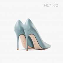 2025, frühjahr Neue Spitz frauen High Heels Hellblau Weiche Leder Stiletto Pumps Luxus Temperament Party Prom Frau Schuhe