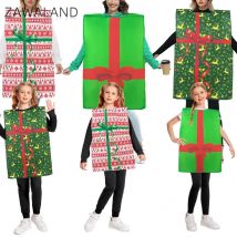 Zawaland Fancy Christmas Gift Box Cosplay Costume Adult Boy Girl Carnival Disguise Wear Unisex Holiday Suit Purim Party Clothes
