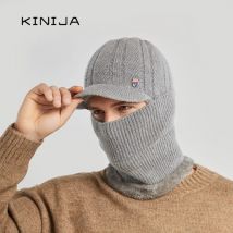 Mann Wolle Sturmhaube Strickmütze Ski Hut Sets Winddicht Winter Outdoor Stricken Warme Dicke Einteilige Mütze Skullies Beanies Cap Bonnets