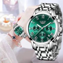 2023 lige Damen uhren Top Marke Luxus Mode Edelstahl Uhr Frauen Chronograph Quarzuhr wasserdichte