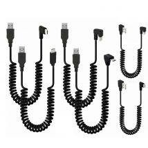 Ellenbogen USB 3.1 C-Typ Stecker auf AM Ecke Mobile Daten Schnellladekabel Auto Teleskop Spiralfeder Datenkabel 1,5 m 5FT