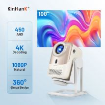 KINHANK 4K tragbarer Projektor Autofokus Native 1080P 450 ANSI Wifi 6 Android OS mit Netflix Smart Home Projektor