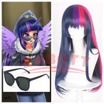 Anime Twilight Sparkle Cosplay Perücke Brille Pony Prop Cosplay Personifi kation kawaii Nette Reizende Lila Rosa Perücke Partyplay Frauen