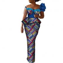 Women African Dress Off The Shoulder Long Maxi Dress Evening Dress African Clothing Custom Made Dashiki Ankara  WY090
