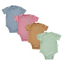 HappyFlute 0–2 Jahre, frisches Muster, weicher Bambus-Baumwollstoff, kurzärmeliger Overall für Babys, Sommer, Neugeborene