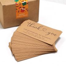 Biglietti di ringraziamento in carta kraft naturale da 50 pezzi per aziende di apprezzamento per piccole imprese Biglietto di ringraziamento per il tuo ordine Biglietto di auguri