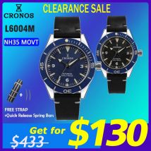 Cronos 200 diver men watch sandwich zifferblatt automatisch nh35 m wasserdichtes rotierendes leder armband