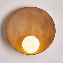 Chinesischen Stil Weiß Braun Shell Wand Lampe Japanische Kreative LED Beleuchtung Homestay Schlafzimmer Korridor Harz Wand-montiert Wandlampen