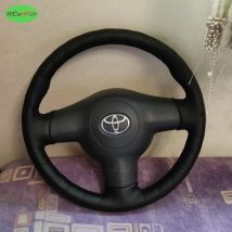 DIY schwarzer Mikrofaser-Leder-Lenkradbezug für Toyota Corolla 2003–2006, Caldina 2002–2007, RAV4 2003–2006, Wish 2003–2009