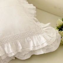 Hot Luxury Cushion Cover Lace European Embroidery Ruffle Pillow Cover Handmade Bedding Pillowcase Sofa Cushion Christmas Pillow