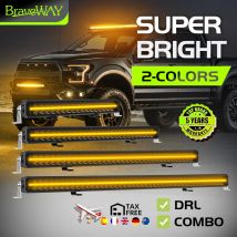 Braveway 2-rzędowa listwa świetlna LED 12-52 cale Akcesoria terenowe 4x4 3500K 6500K Światła do jazdy dziennej (DRL) z zestawem przewodów do traktorów, quadów, ciężarówek 12V 24V