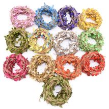 2/5/10M Jute Seil Blattförmiges Band DIY Geschenkverpackung Juteschnur Sackleinen Rustikale DIY Hochzeitsdekoration Blattförmiges Rattanseil