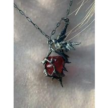 Vintage The Crow Red Crystal Punk Necklace in The New Gothic Style Is A Jewelry Accessory for Both Women and Men Party Gift 2025
