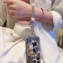 Kurzes Telefon-Lanyard, stilvoll und leicht, luxuriös, handgeschwindigkeitsperlenkette, diamantverziert, hochwertiger Universal-Anhänger